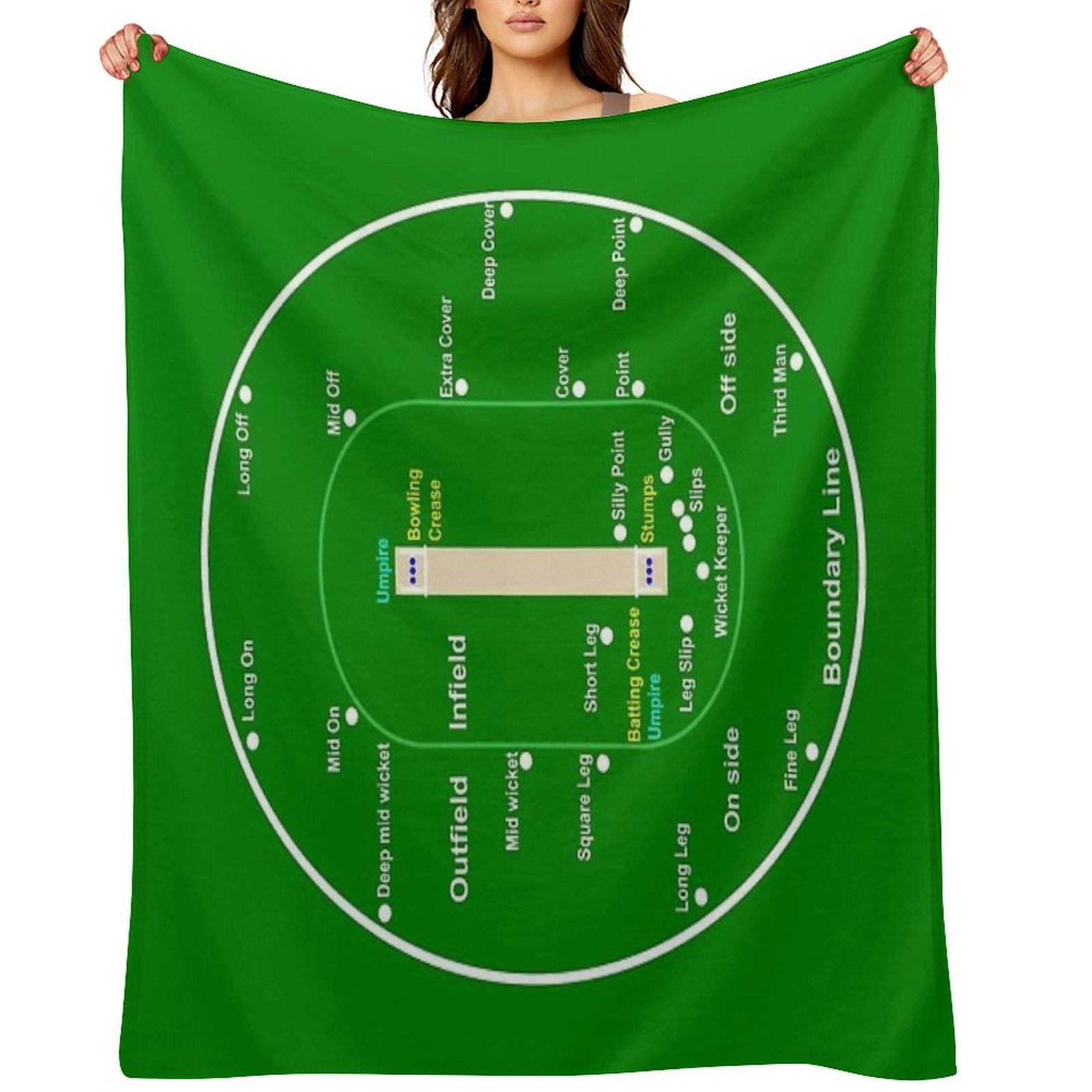 Cricket Pitch Layout Machine-washable Throw Blanket