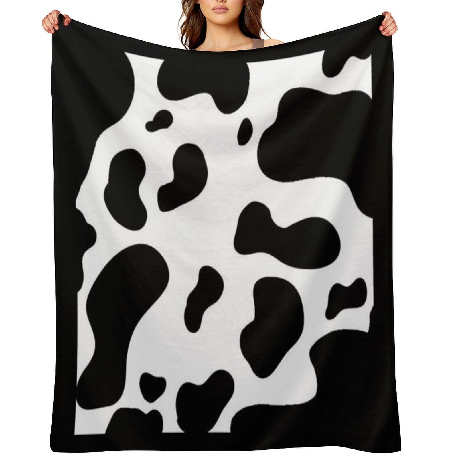 Cow Print Eco-conscious Throw Blanket