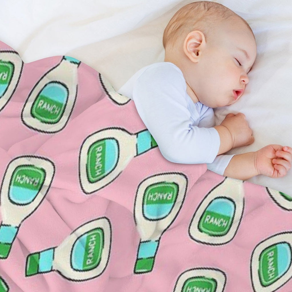 Ranch - Salad Dressing Bottle (pink) Plush Throw Blanket