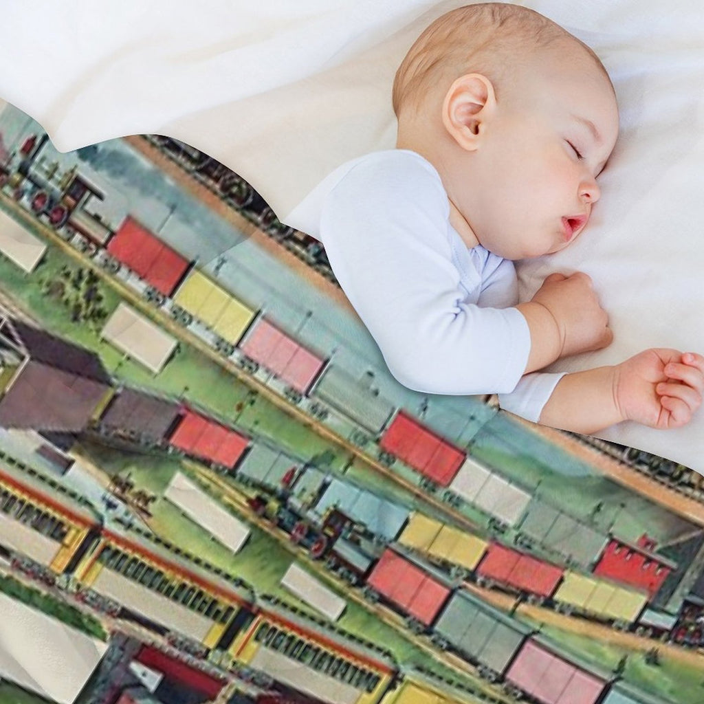 Antique Train Machine-washable Throw Blanket