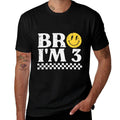 3rd Birthday Bro Im 3 Smile Retro Groovy Boys Girls Kids  Lightweight T-Shirt