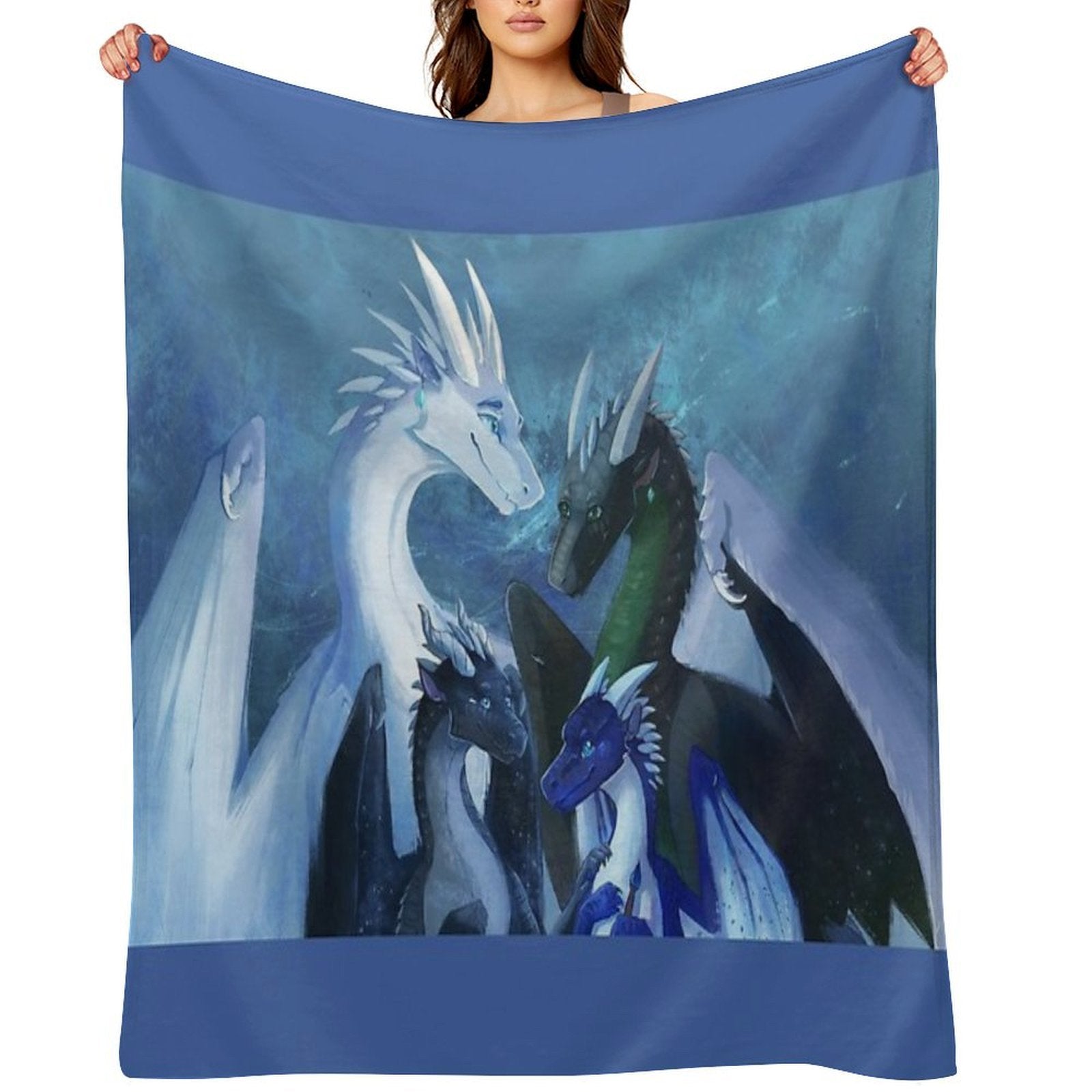 Arctic, Foeslayer, Whiteout, Darkstalker Family - Wings of Fire Versatility Throw Blanket