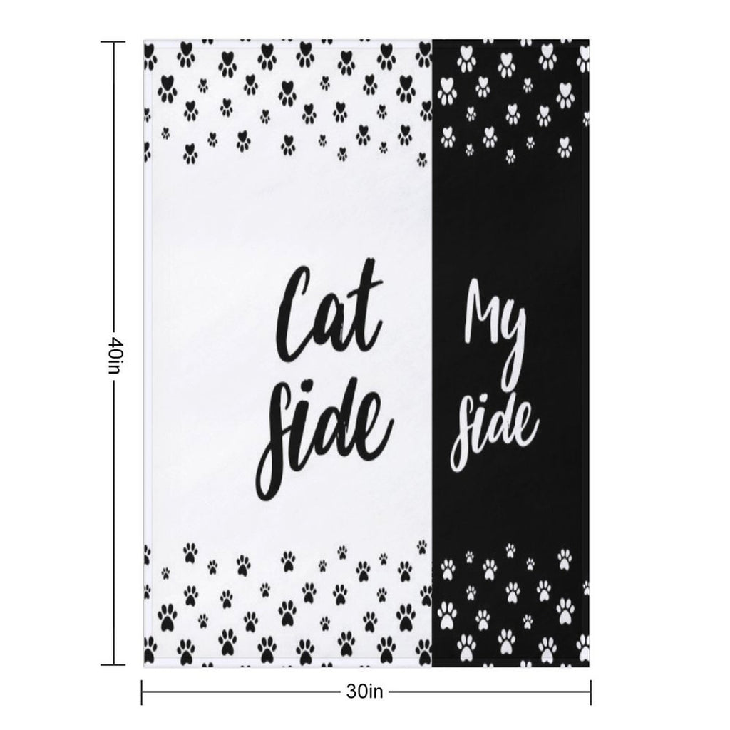 Cat Side My Side Funny Cat Owner Bedding Multi-functional Throw Blanket