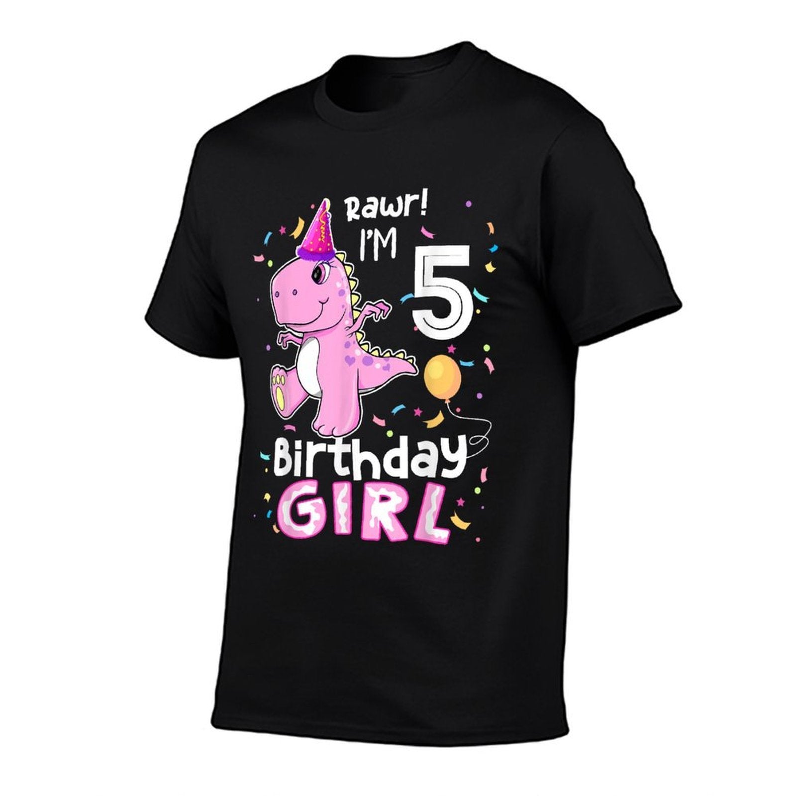 5 Year Old Dinosaur Birthday 5th T Rex Dino Five Saurus  Oversized Silhouette T-Shirt