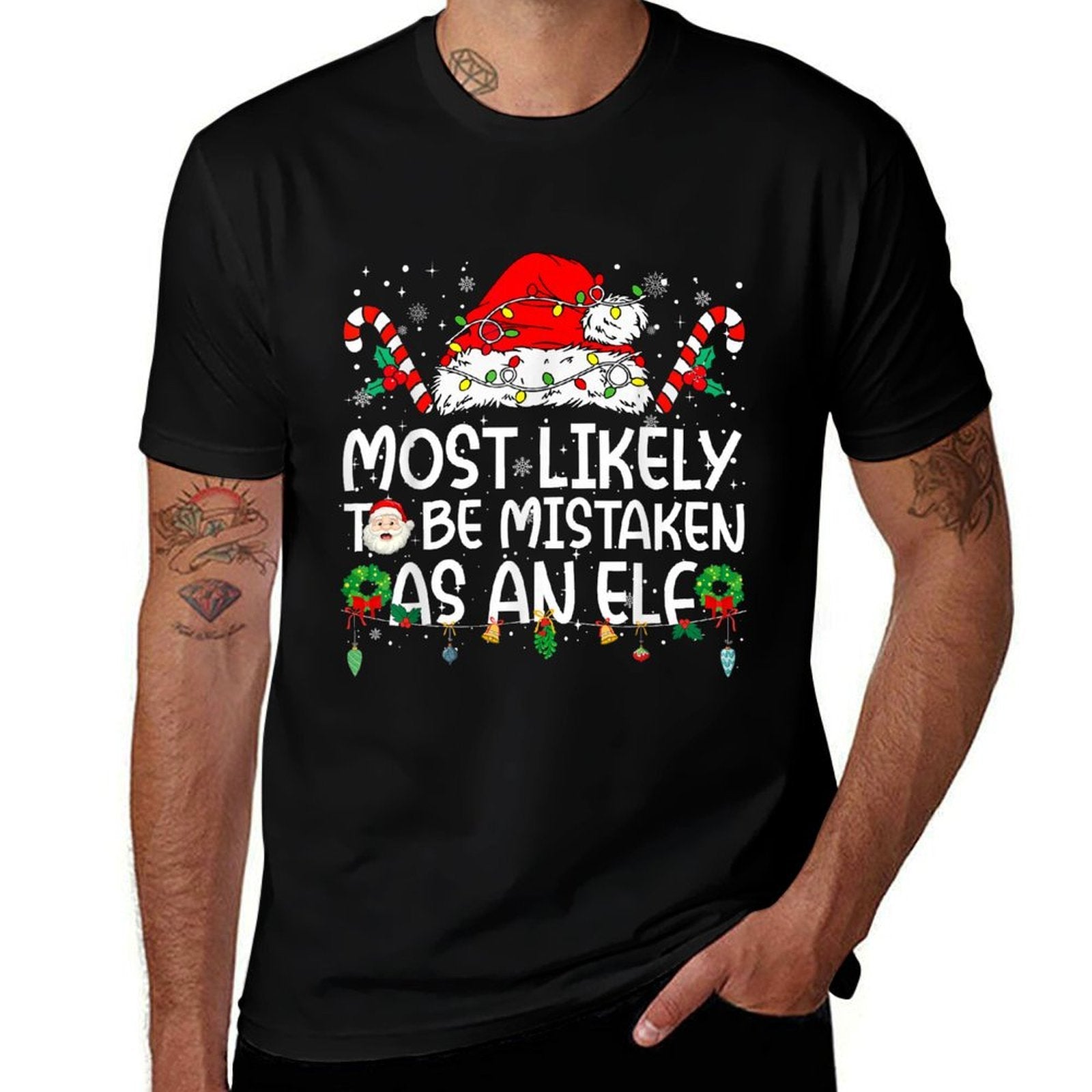 Most Likely to Be Mistaken As An Elf Family Christmas  Graphic-printed T-Shirt