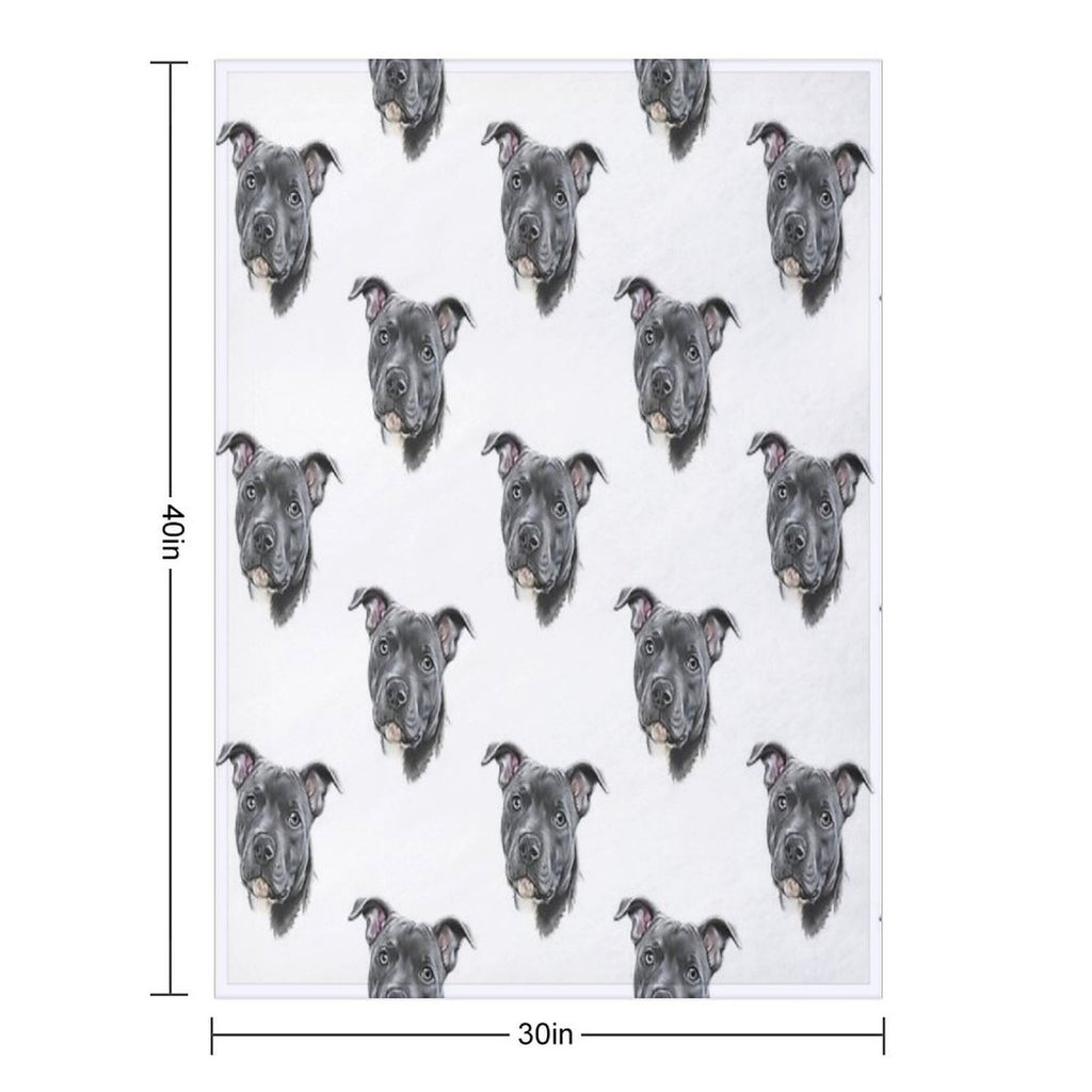 Blue Staffy Quick-dry Throw Blanket