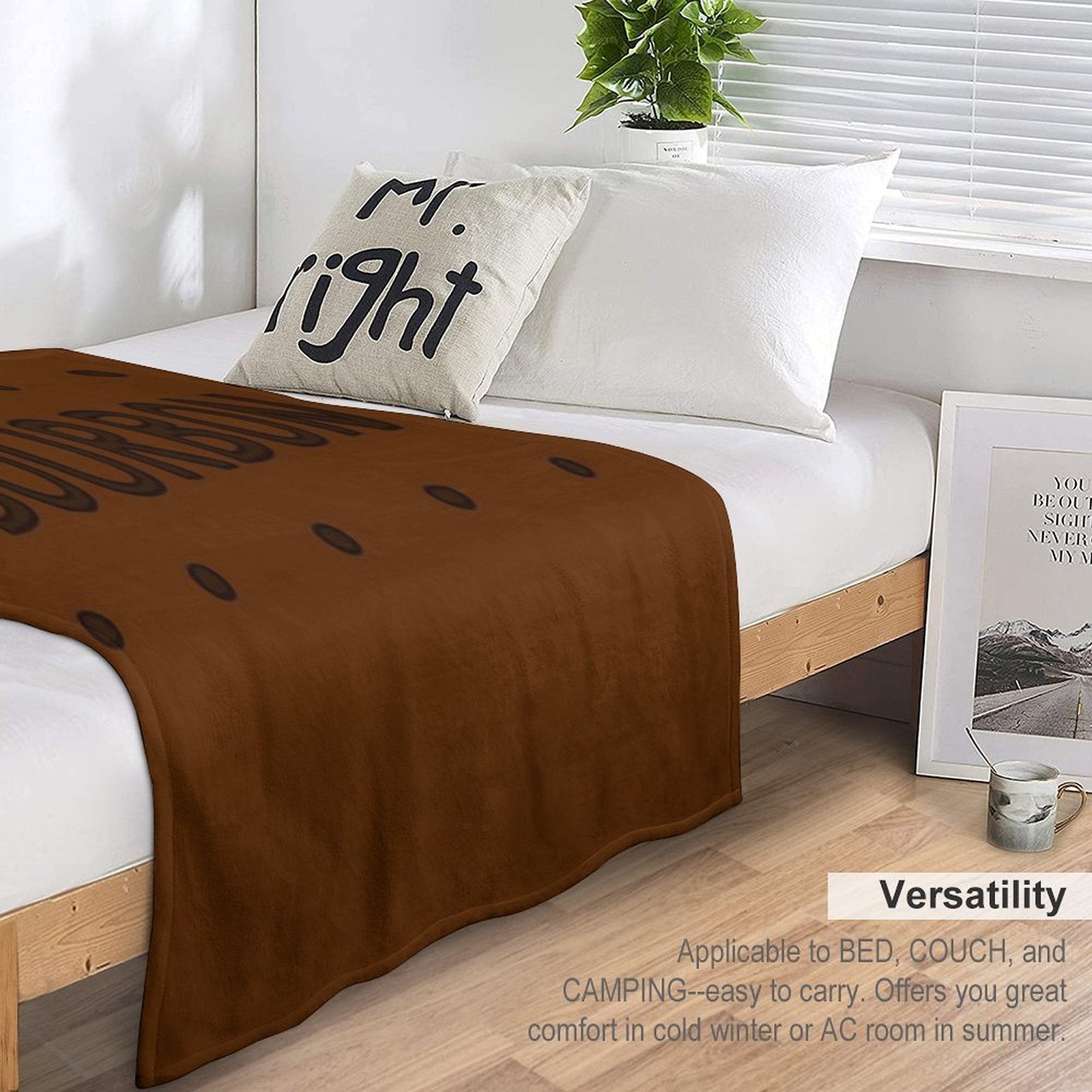 Chocolate Bourbon Biscuit Sustainable Throw Blanket