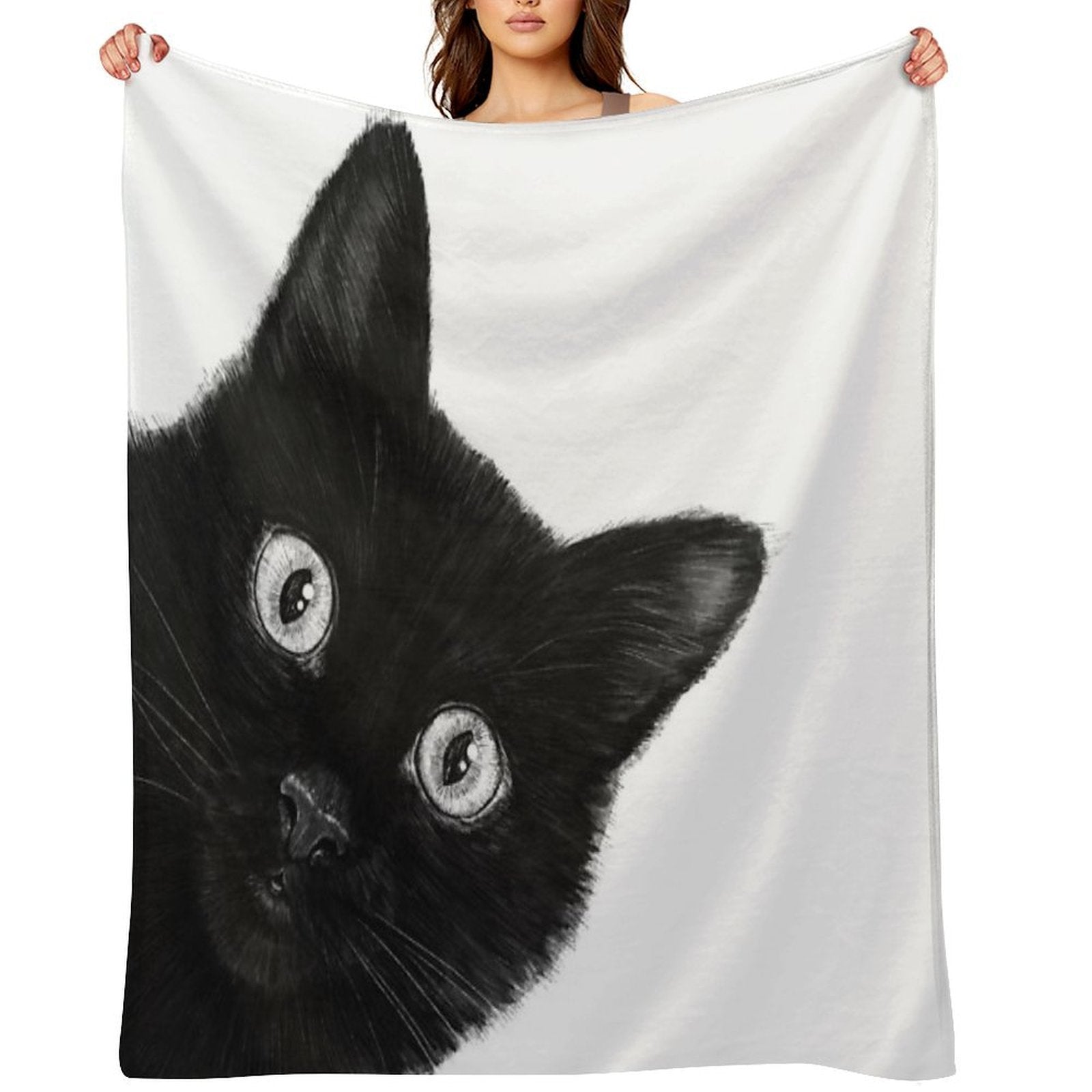 Black Cat Wrinkle-free Throw Blanket