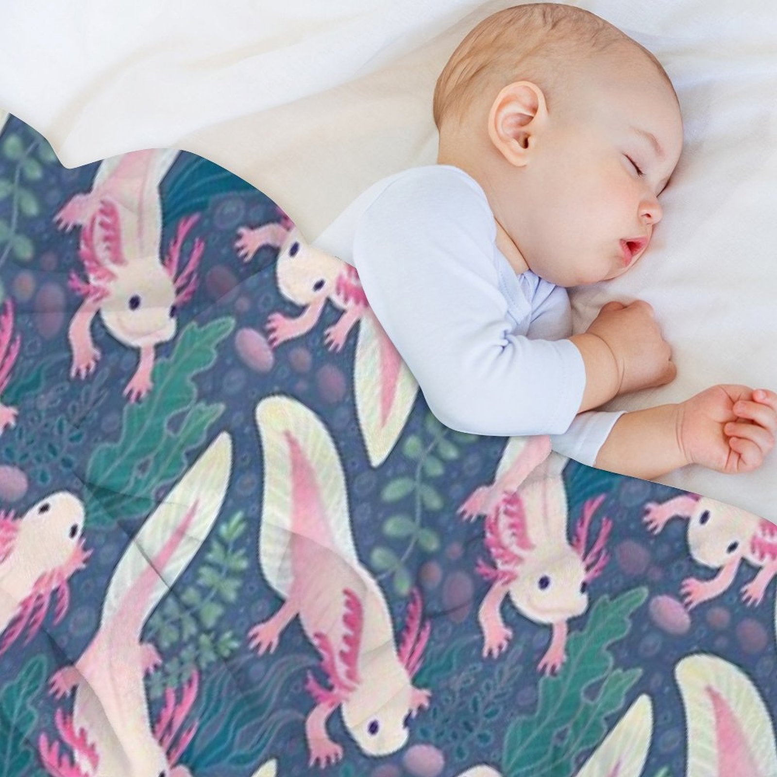 Axolotls Machine-washable Throw Blanket