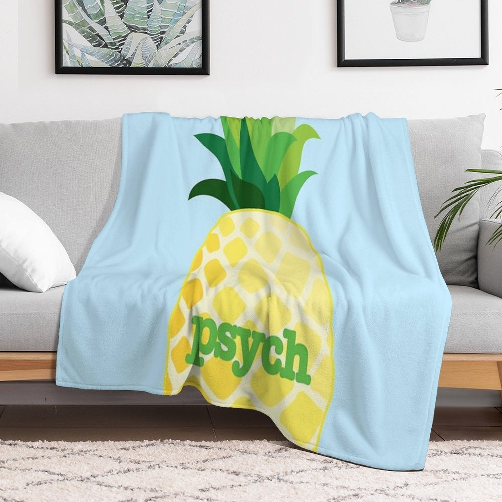 Psych TV- Pineapple Sustainable Throw Blanket
