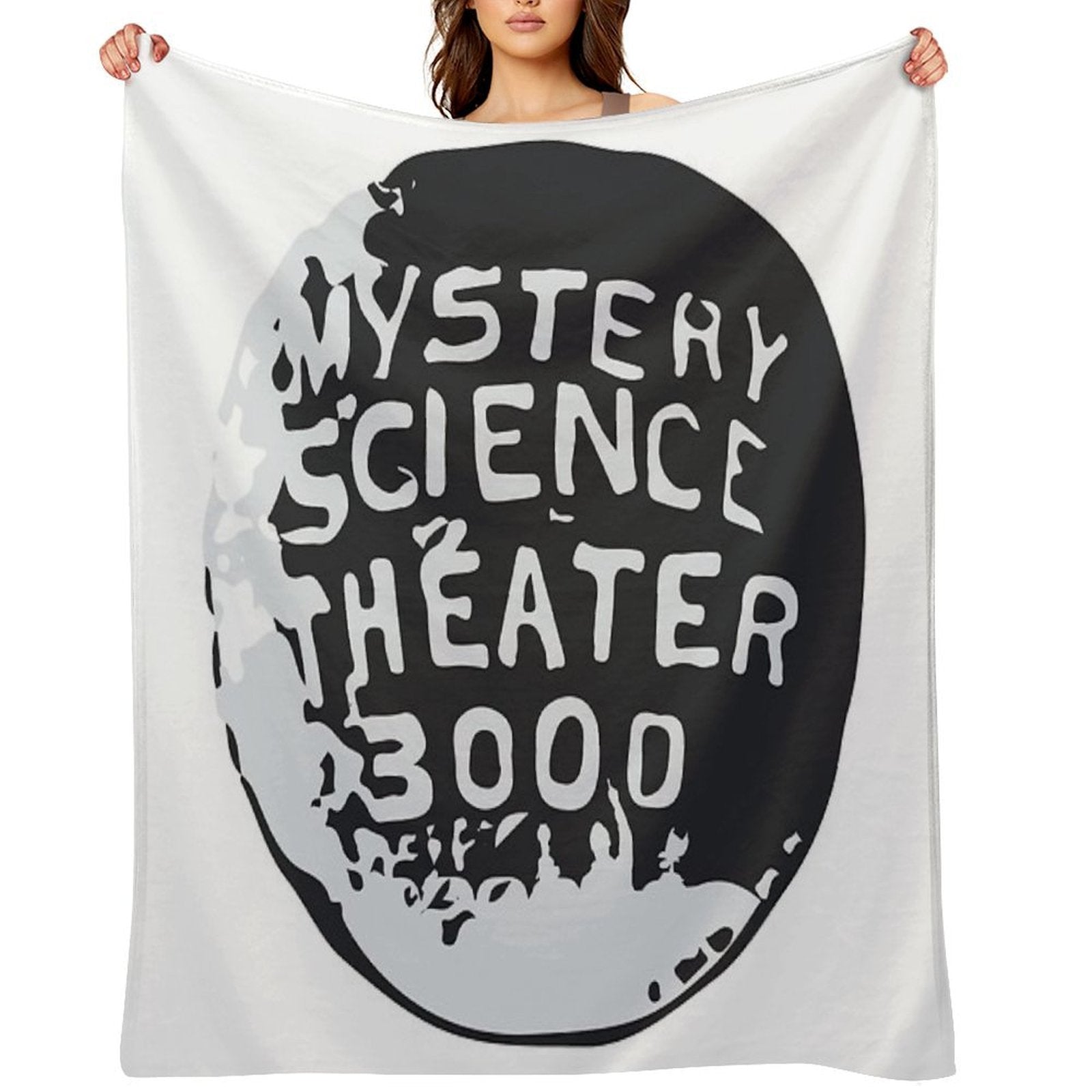 MST3K Silhouette Within Globe Velvety-soft Throw Blanket