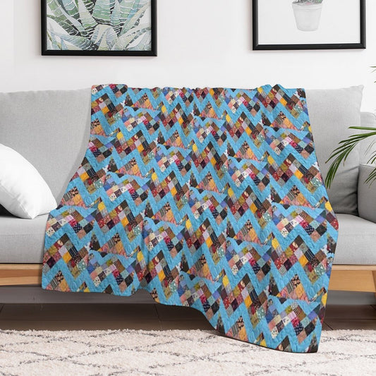 Zig Zag Chevron Quilt Comfort Throw Blanket