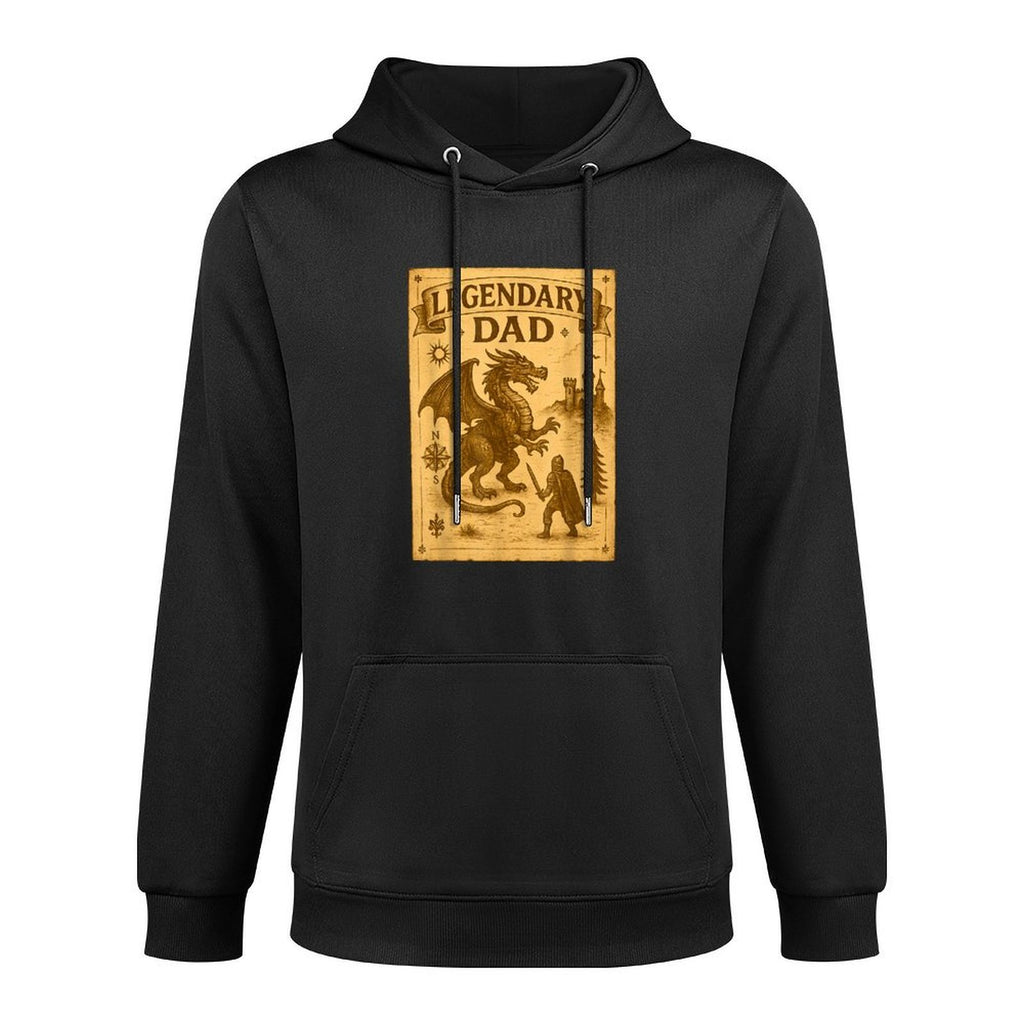 Legendary Dad Fathers Day Vintage Medieval Fantasy Dragon Pilling-Resistant Hoodie