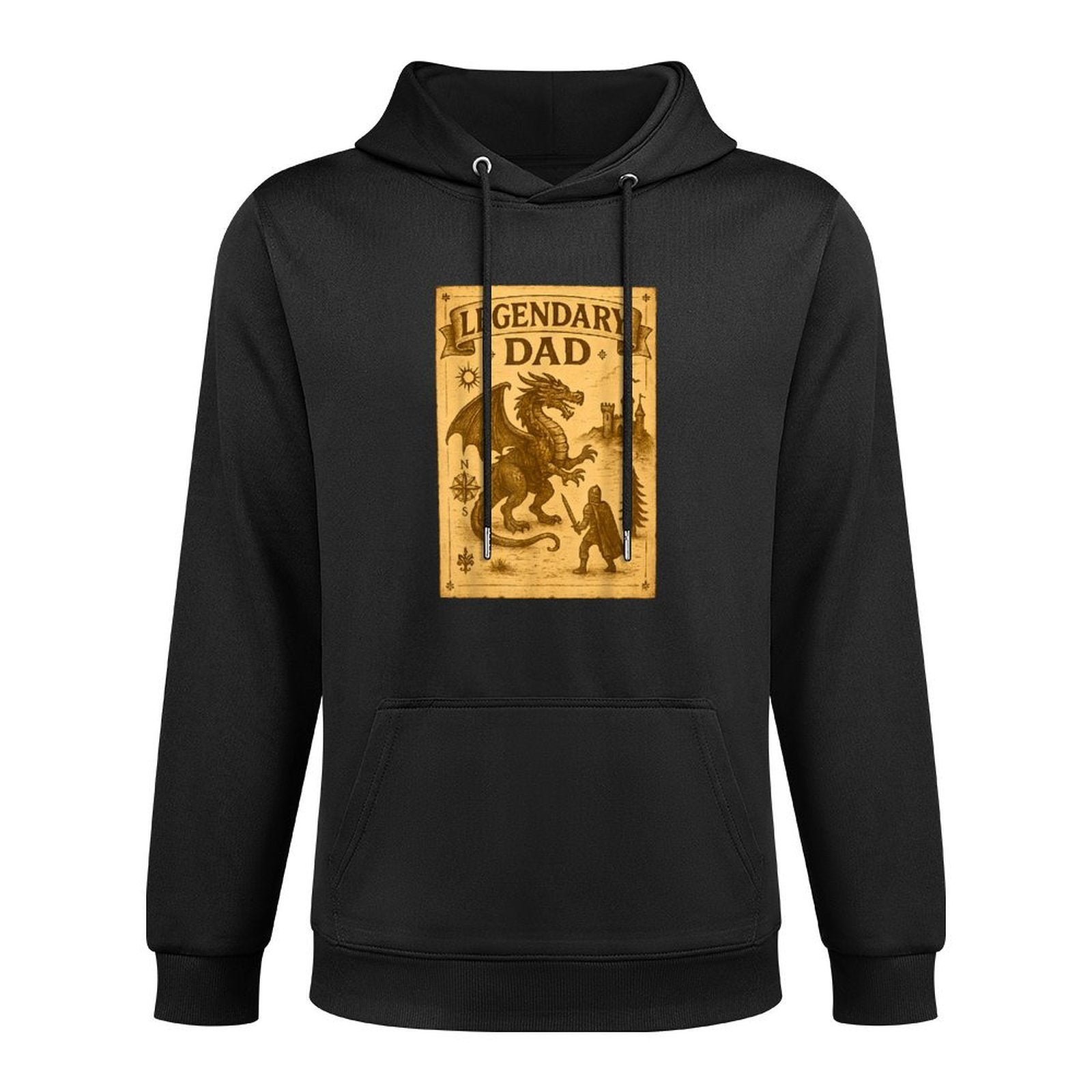Legendary Dad Fathers Day Vintage Medieval Fantasy Dragon Pilling-Resistant Hoodie