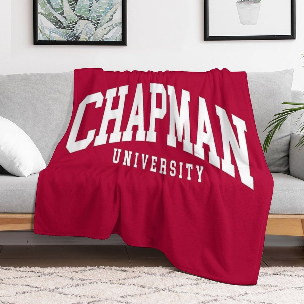 Chapman - College Font Curved Wrinkle-free Throw Blanket