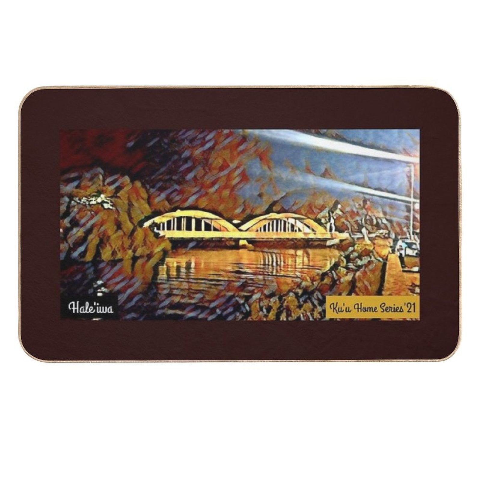 Ku'u Home Series Rainbow Bridge, Hale'iwa  Slip-Resistant Bath Mat