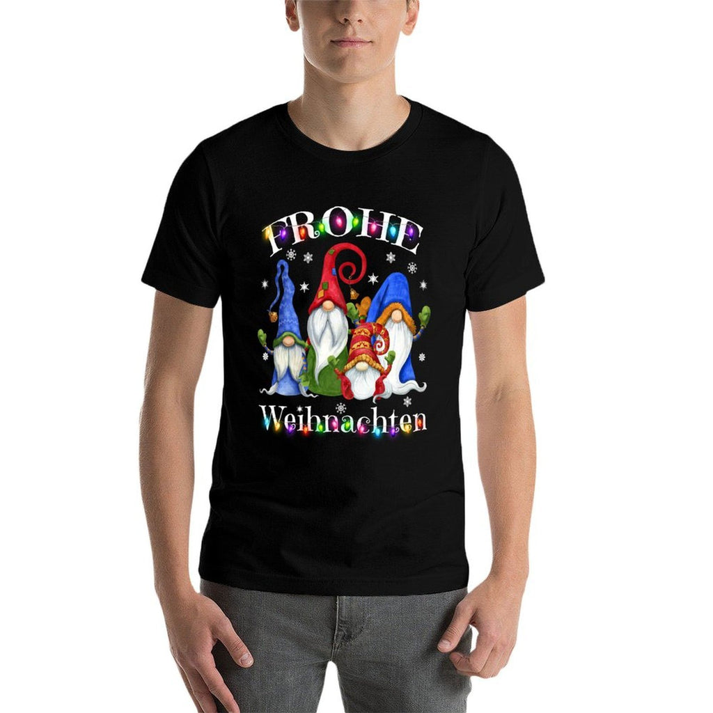 Frohe Weihnachten German Gnome Christmas Decorations Germany Comfortable T-Shirt
