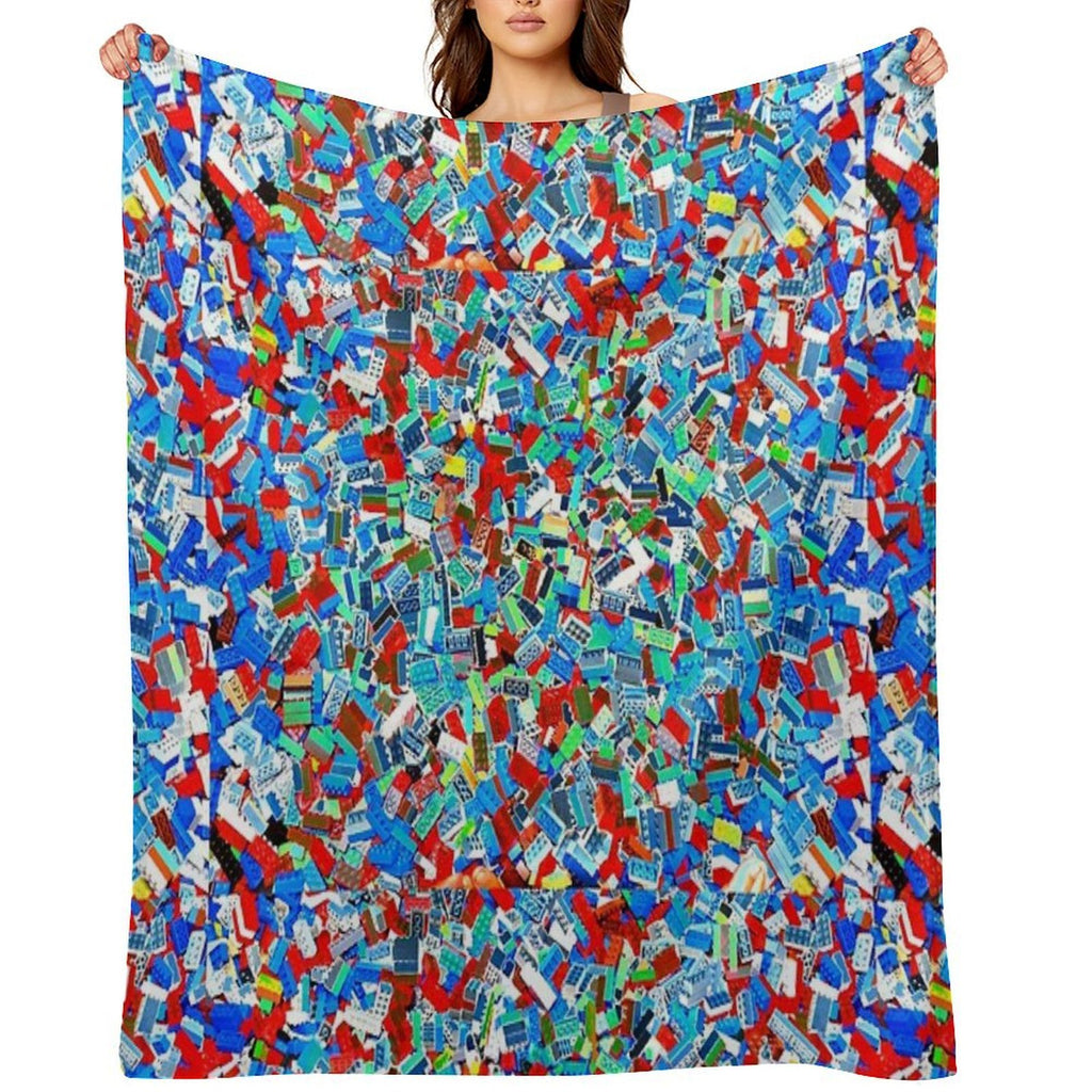 Colorful Building Blocks - Abstract Design Gift-ready Throw Blanket