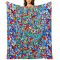 Colorful Building Blocks - Abstract Design Gift-ready Throw Blanket