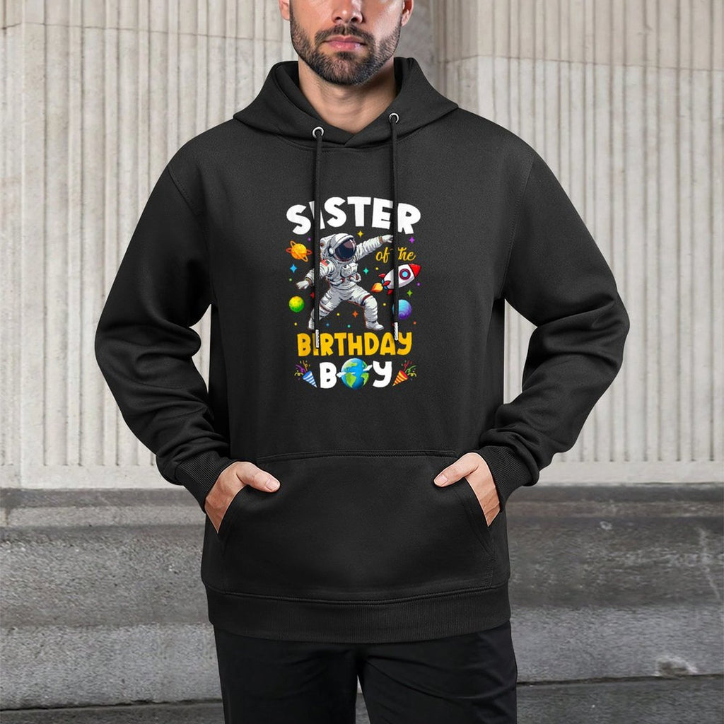 Sister Of The Birthday Boy Astronaut Outer Space Birthday Relaxed Fit Hoodie
