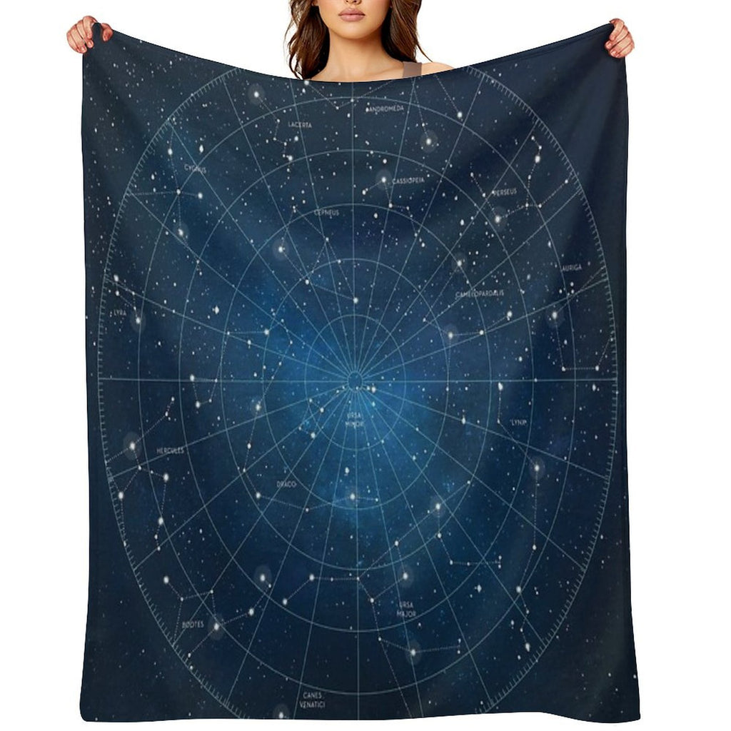 Constellation Star Map Shrink-resistant Throw Blanket