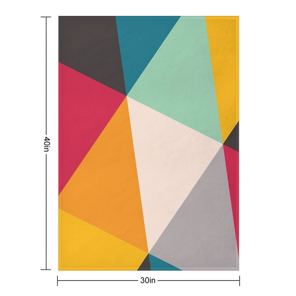 Colourful Geometric Triangles Machine-washable Throw Blanket