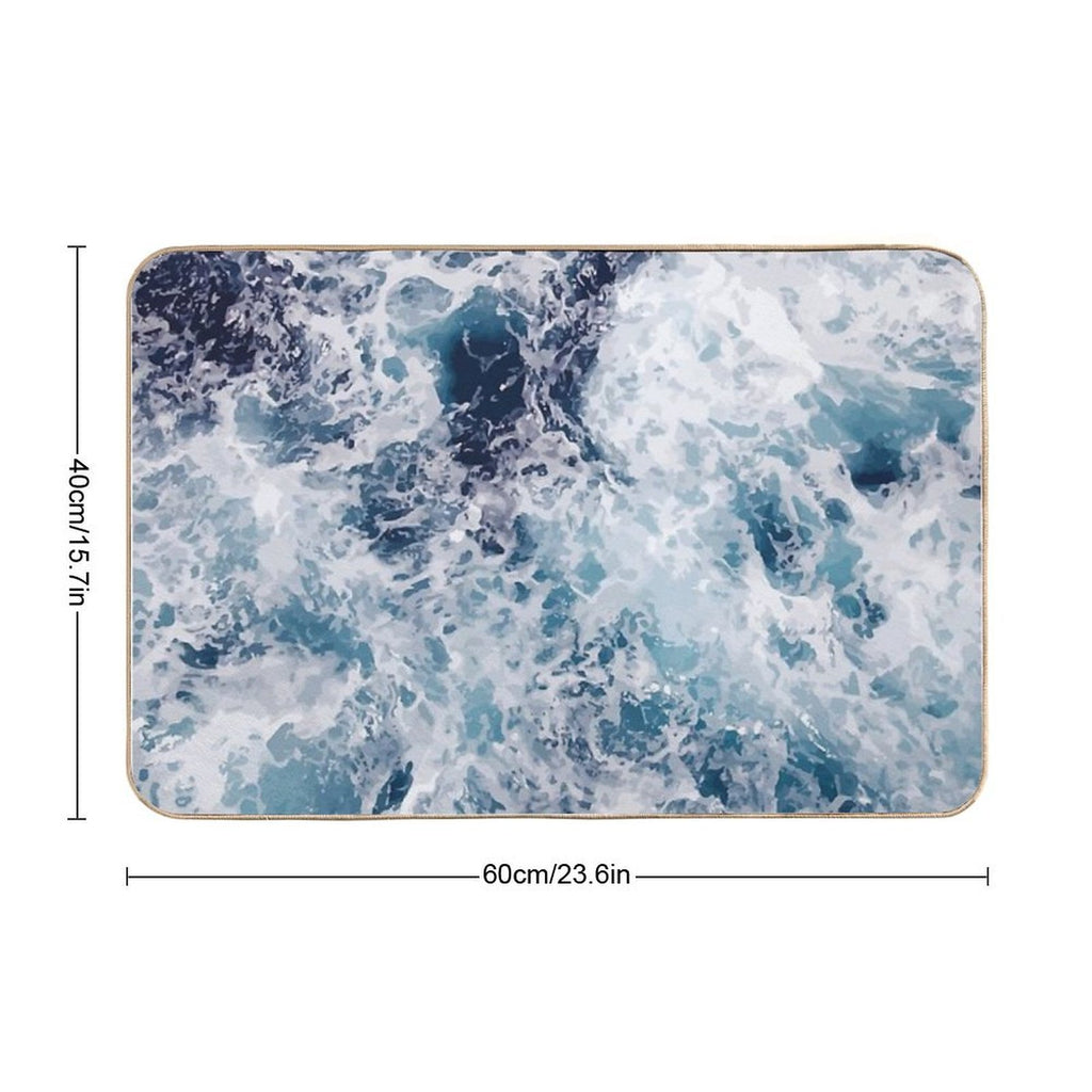 Ocean Beach Bathmat for Shower  Stain-Proof Bath Mat