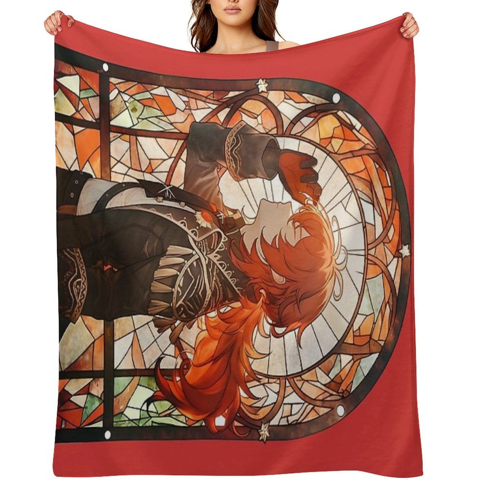 Stained Glass Diluc Comfort Throw Blanket