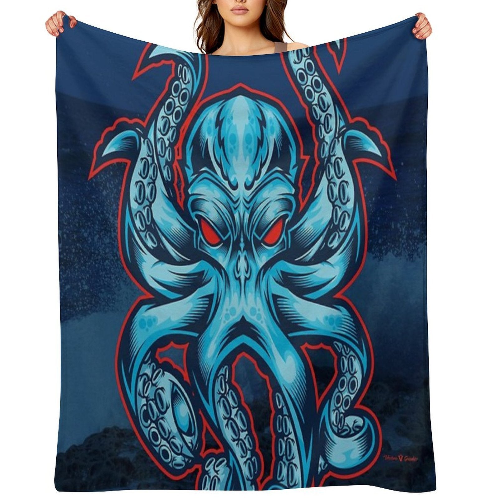 The Kraken Compact Throw Blanket