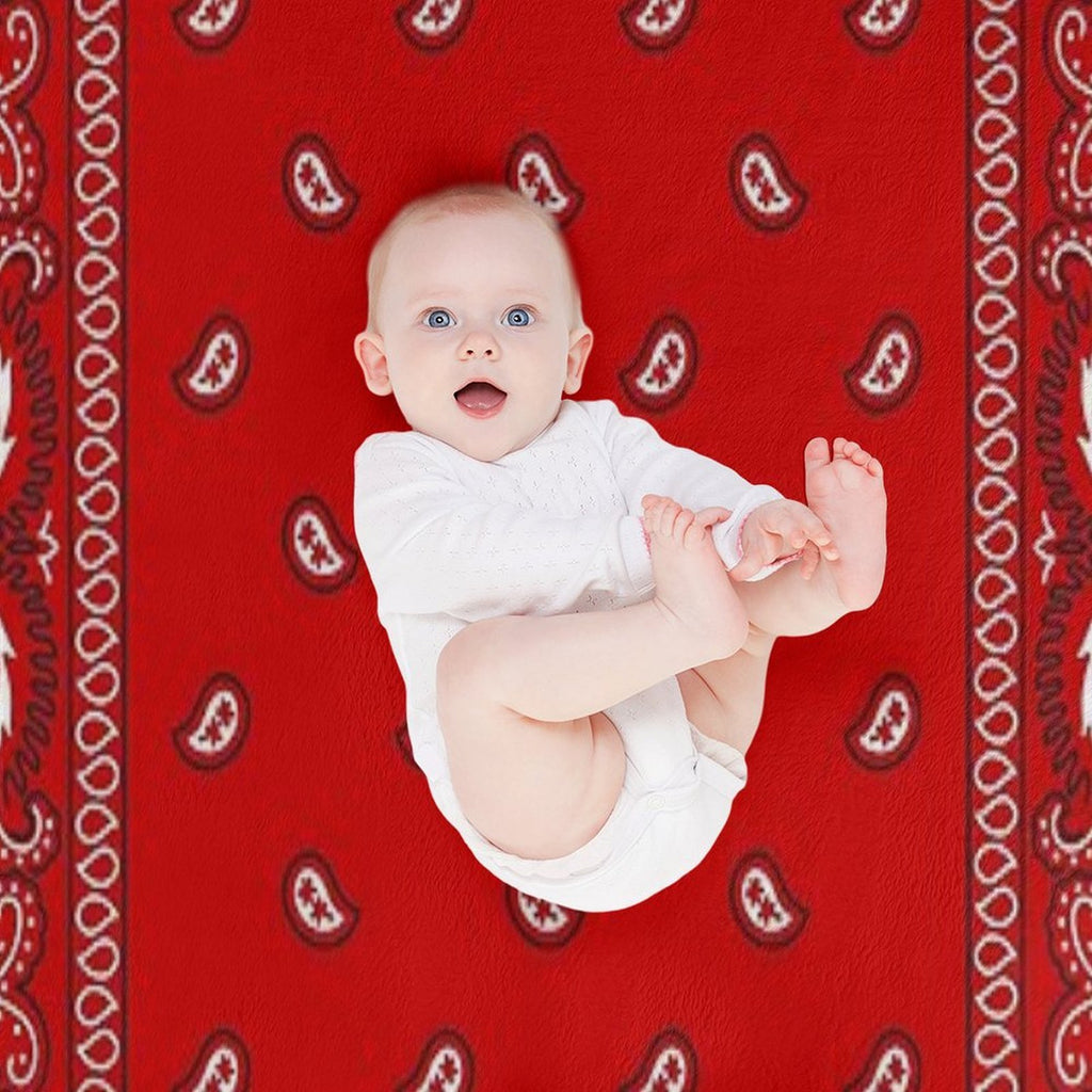 Bandana - Red Plush Throw Blanket