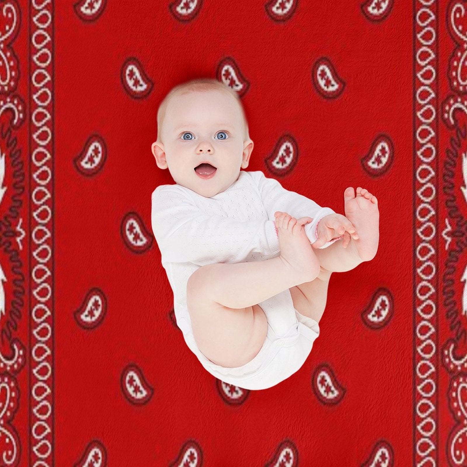 Bandana - Red Plush Throw Blanket