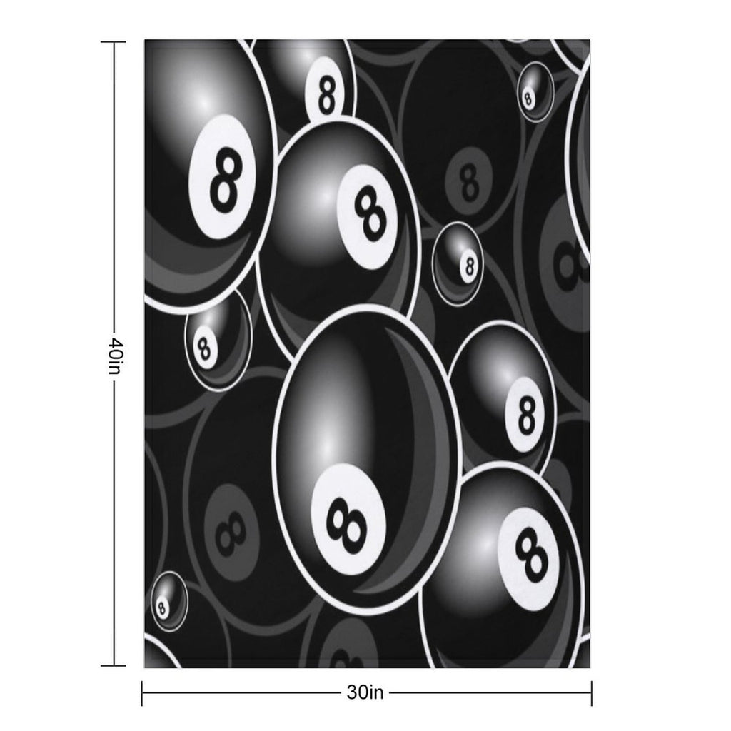 Billiards Black 8 Ball 8-Ball Black And White Comfort Throw Blanket