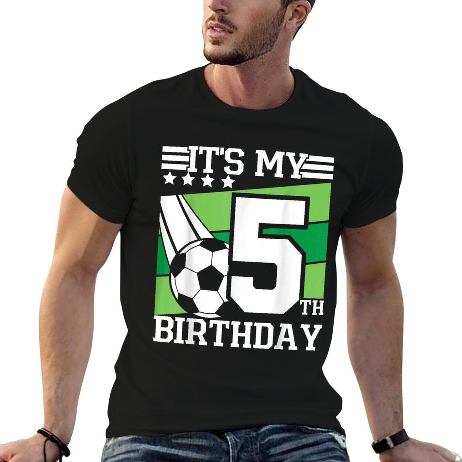 It's My 5th Birthday Soccer Soccer Birthday Party 5 Year Old  Eco-friendly Material T-Shirt