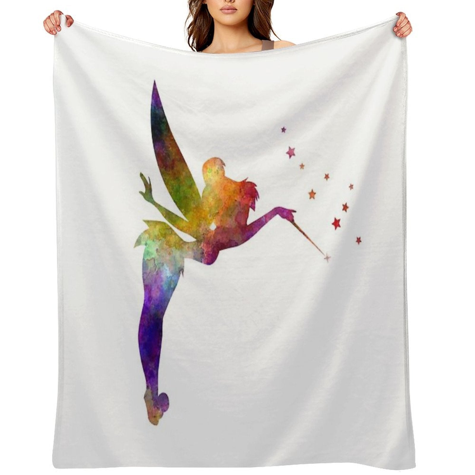 Tinkerbell in Watercolor Durable Throw Blanket
