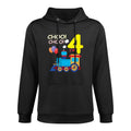 Kids I'm 4th Birthday Train Boys Girls 4 Years Old Four Durable Construction Hoodie