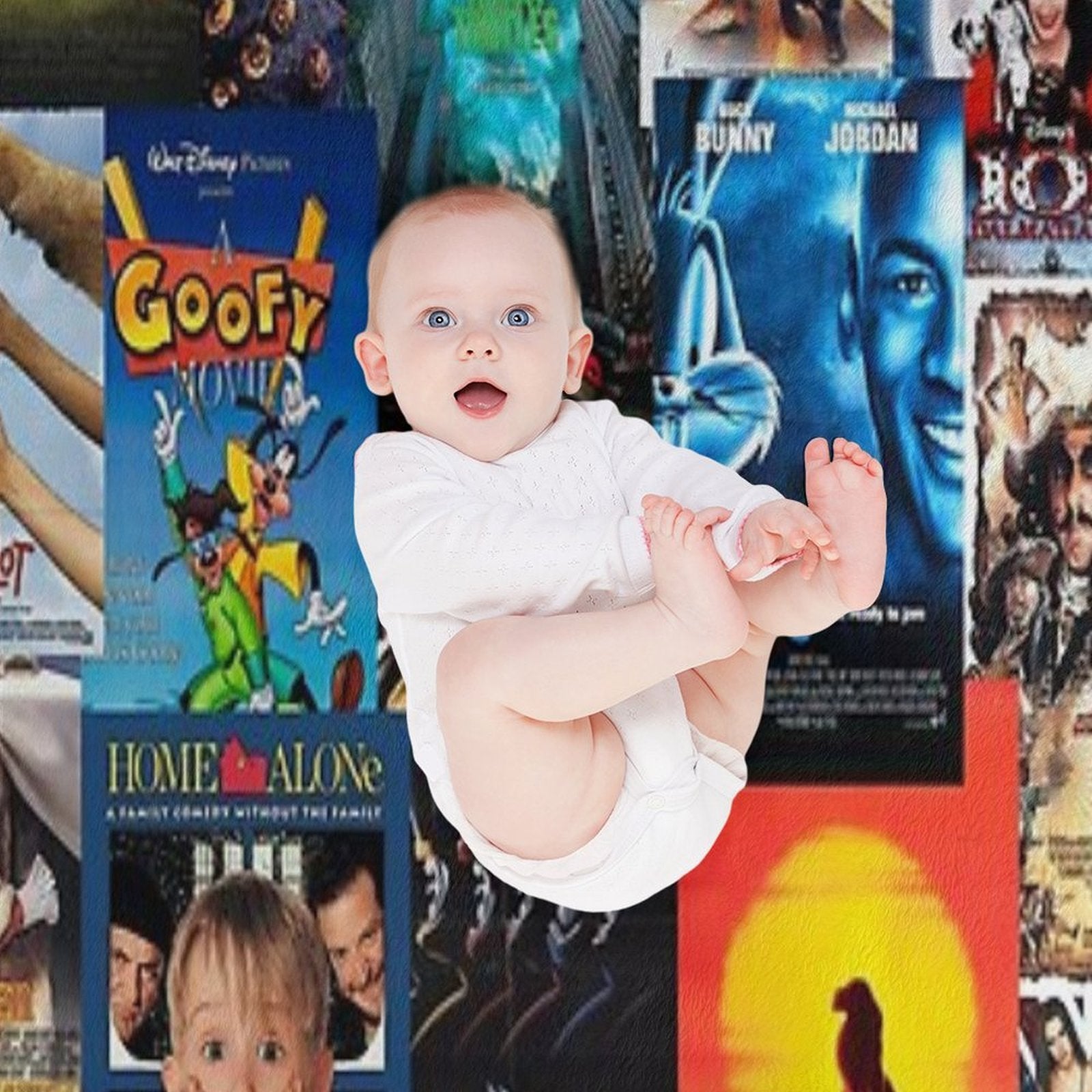 90s Childhood Movie Posters Easy Care Throw Blanket