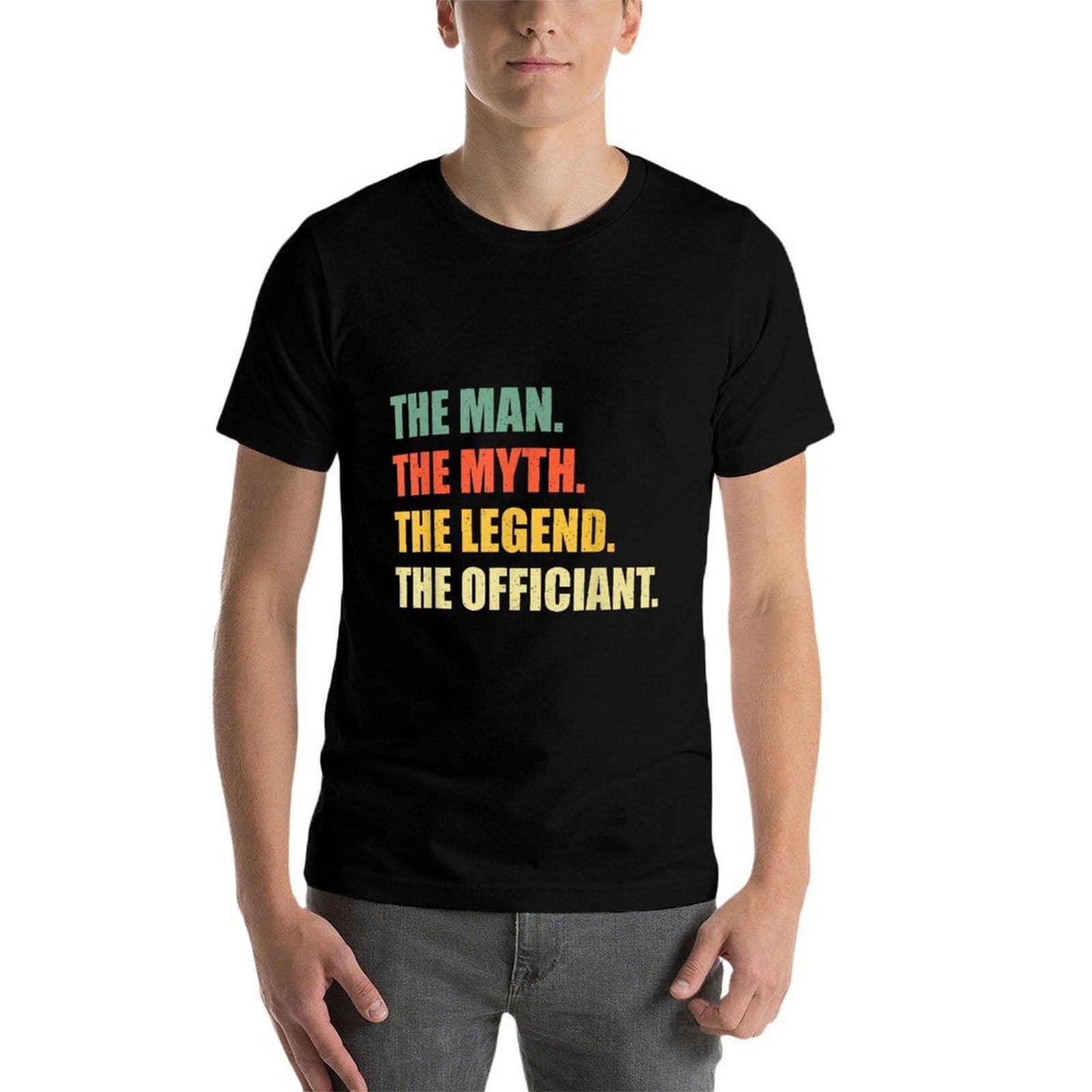 Funny Wedding Officiant Art For Men Dad Ordained Minister  Summer-ready Fabric T-Shirt