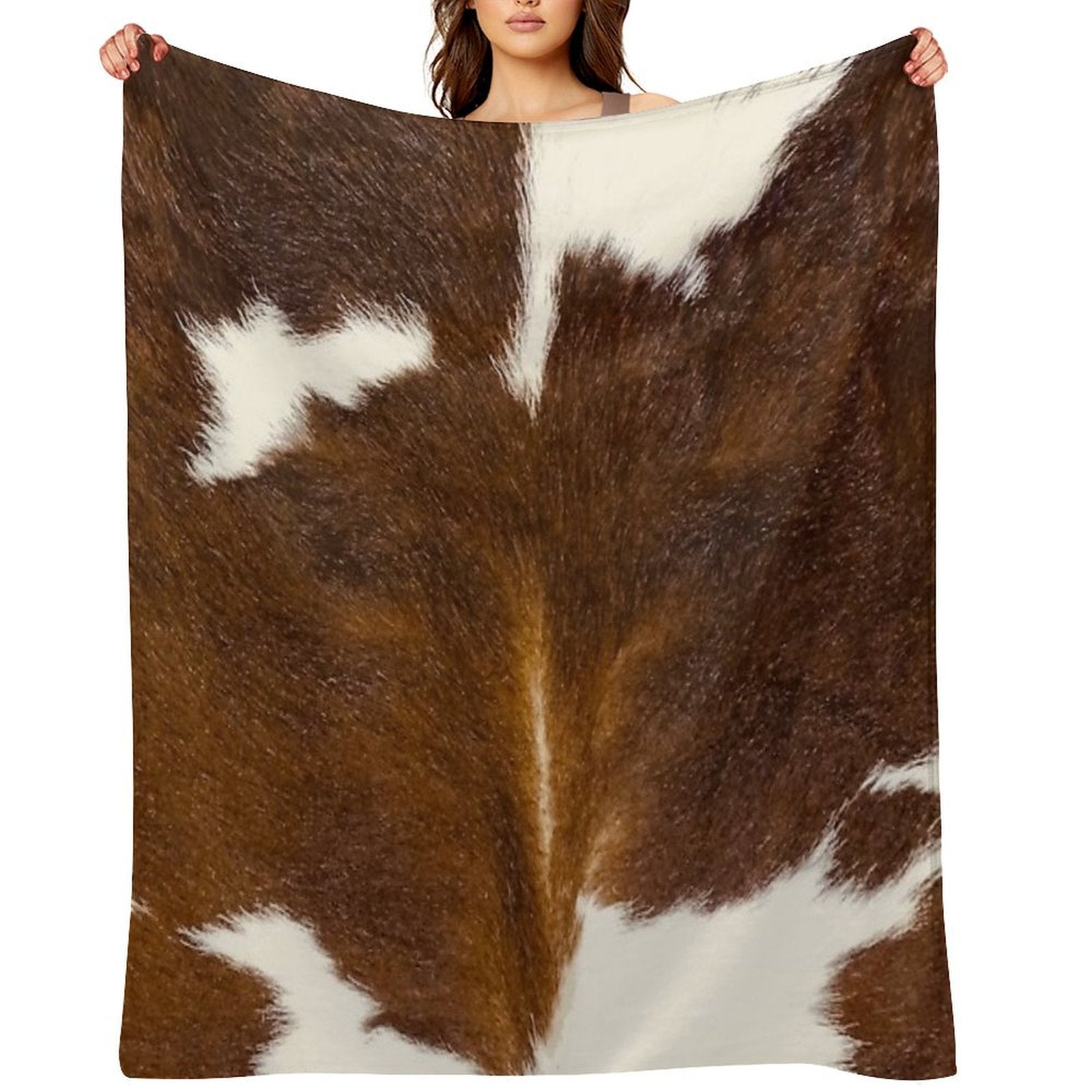 Cow Print - Faux Smooth Print Quick-dry Throw Blanket