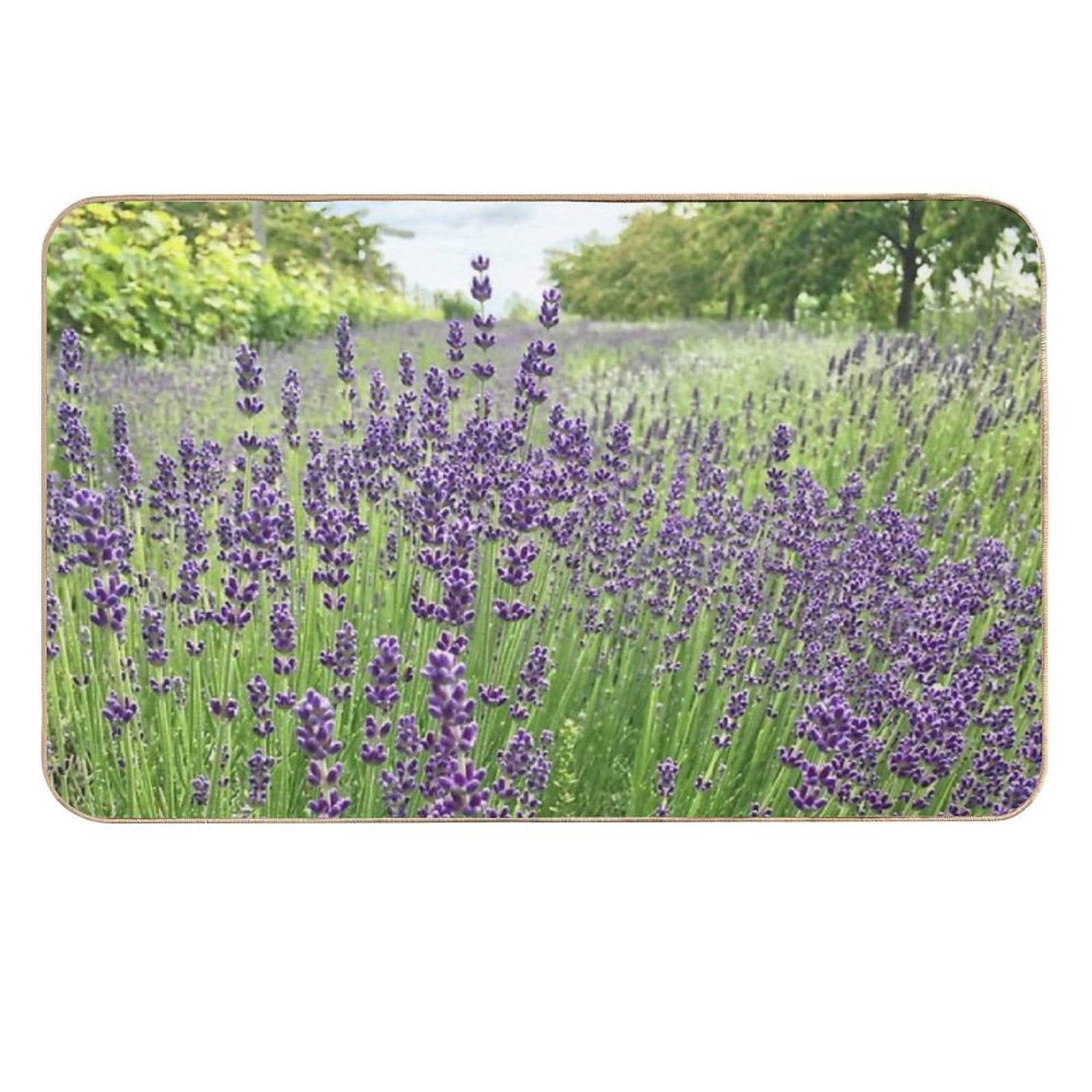 Lovely Lavender Fields Durable Bath Mat