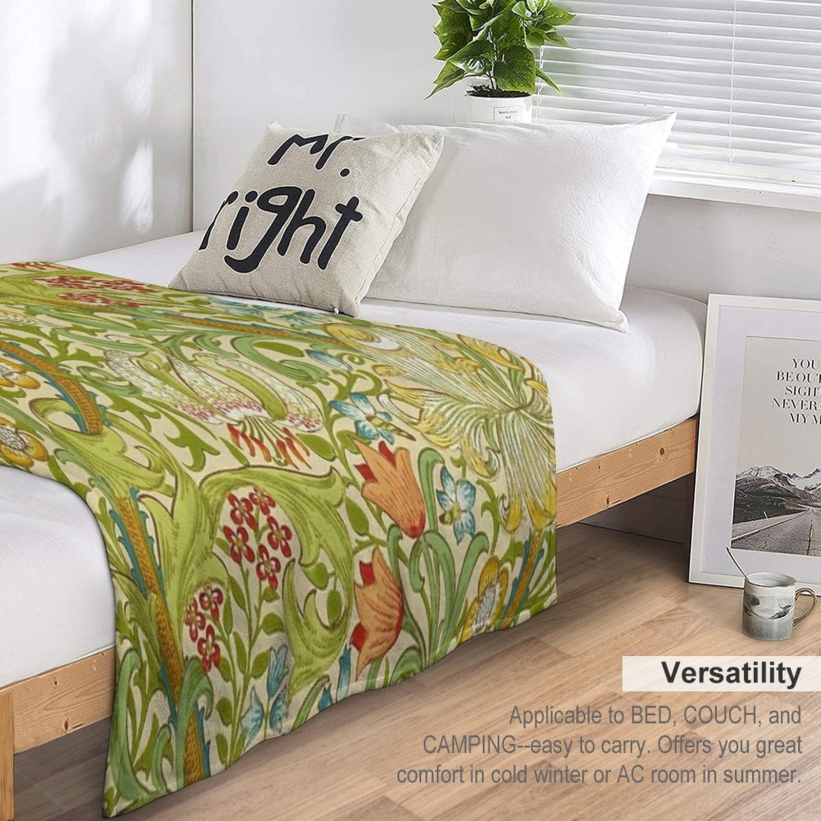 William Morris Golden Lily Quick-dry Throw Blanket
