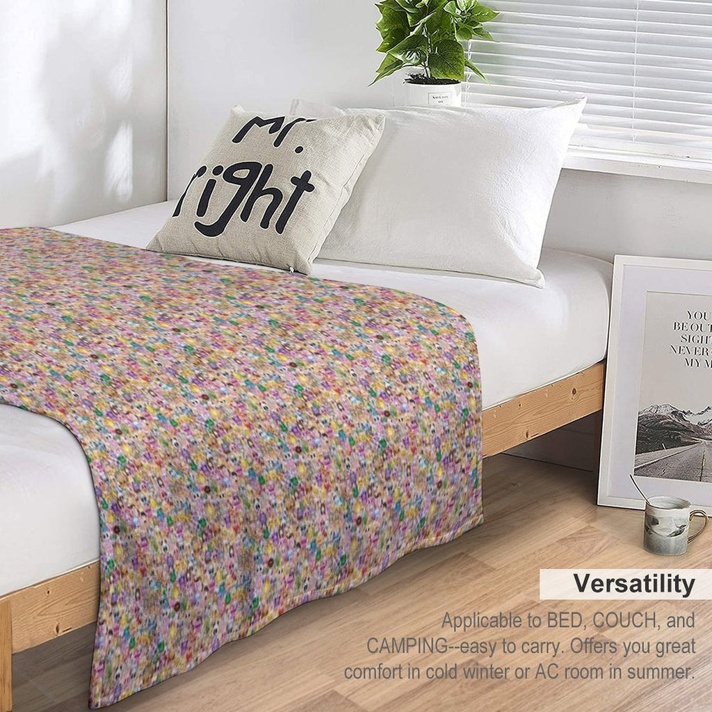 Copy of Lots of Colors And Funny Things Easy Care Throw Blanket