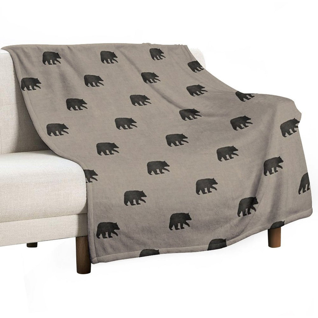 Black Bear Silhouette(s) Wrinkle-free Throw Blanket