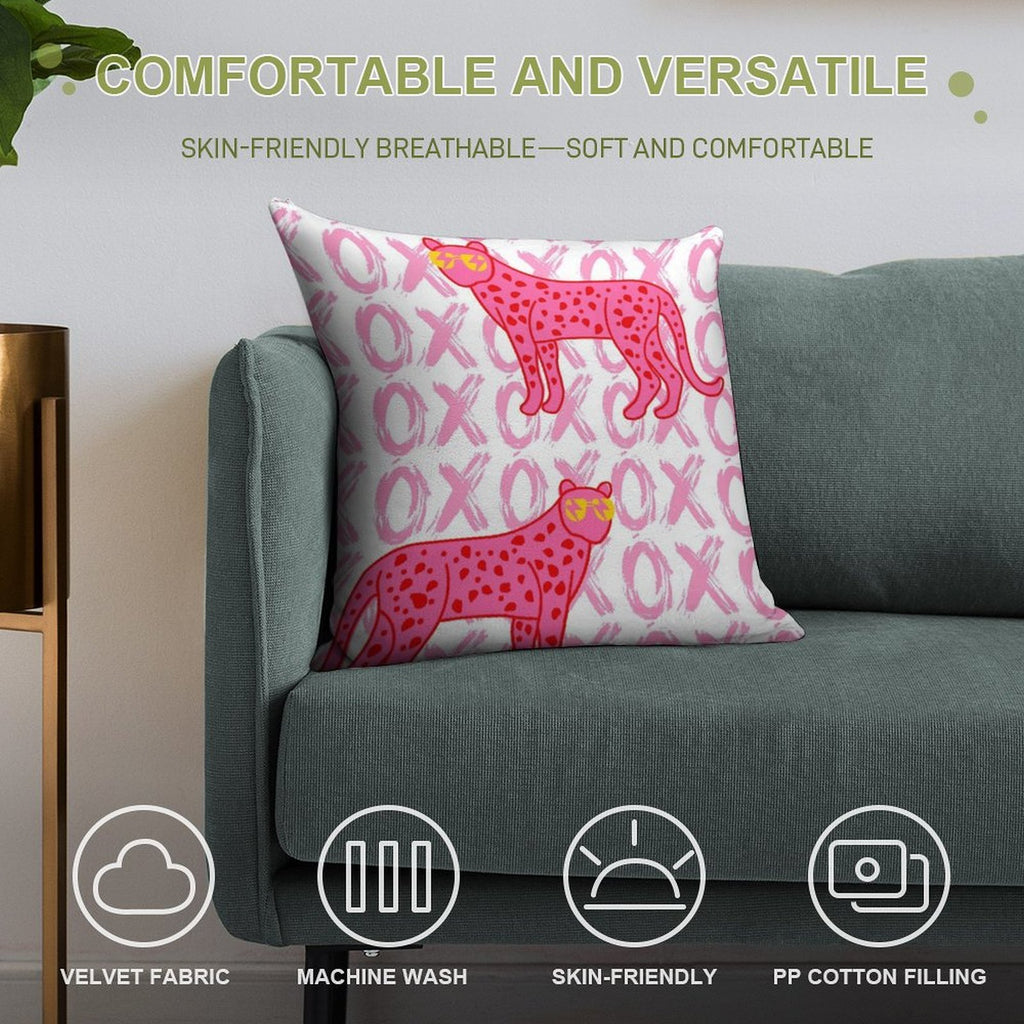 Cheetah Xoxo Soft Easy Maintenance Throw Pillow