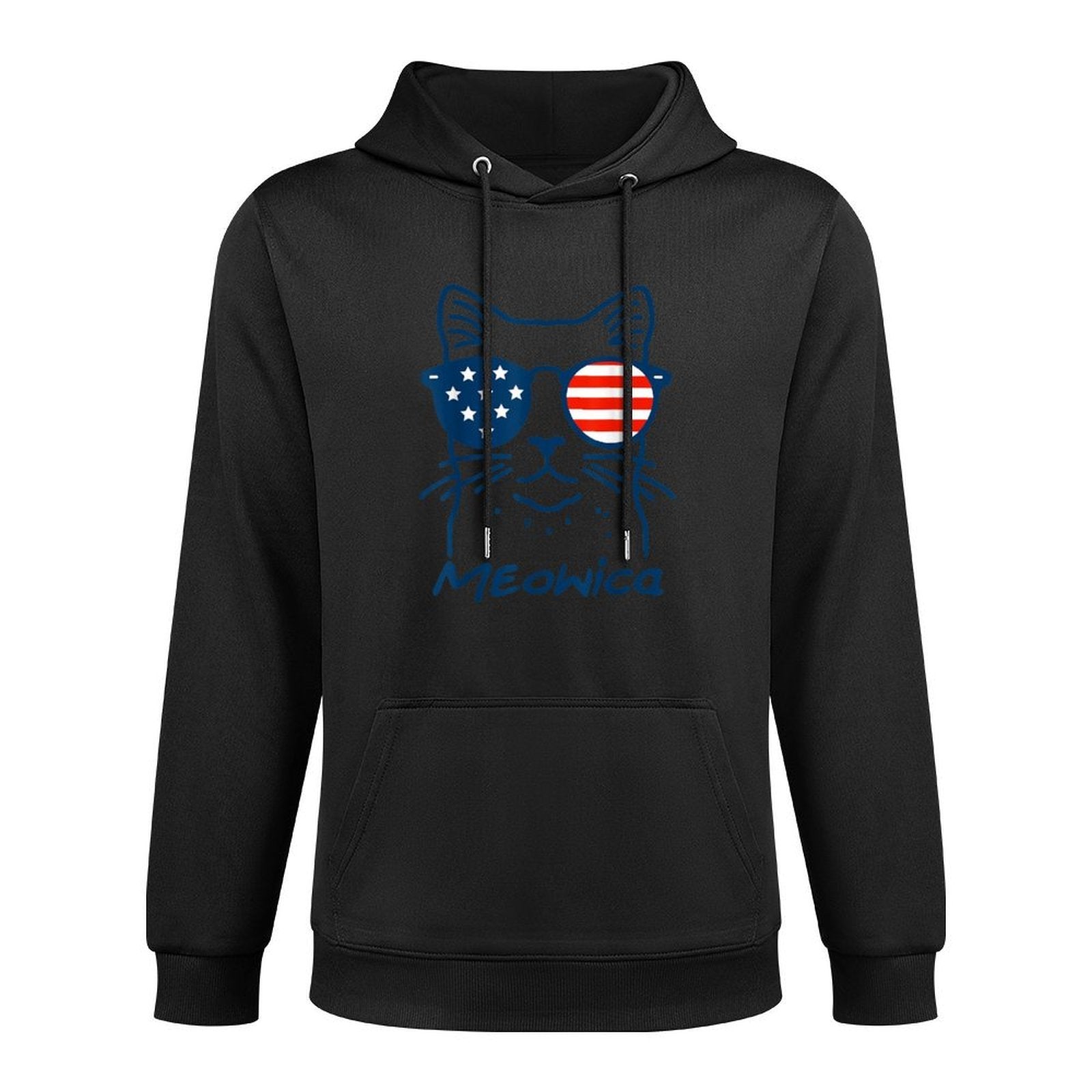 Meowica USA Merica Cat 4th of July Funny Patriotic Casual Wear Hoodie