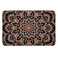 Rose Gold Mandala Pattern - Black  Rapid-Drying Bath Mat