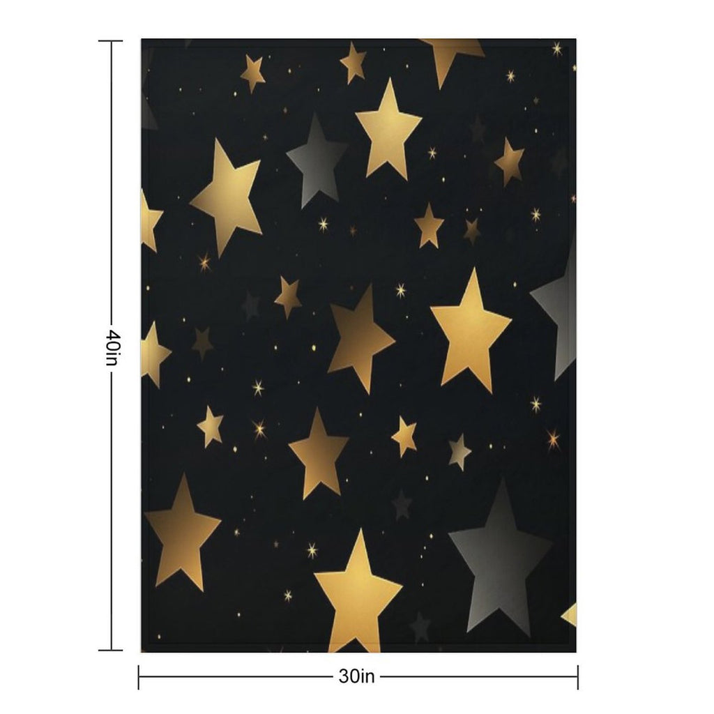 Stars on Black Background Quick-dry Throw Blanket