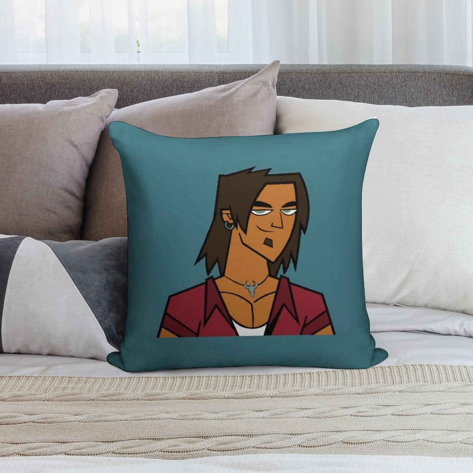 Total Drama - Alejandro Soft Reinforced Edging Throw Pillow