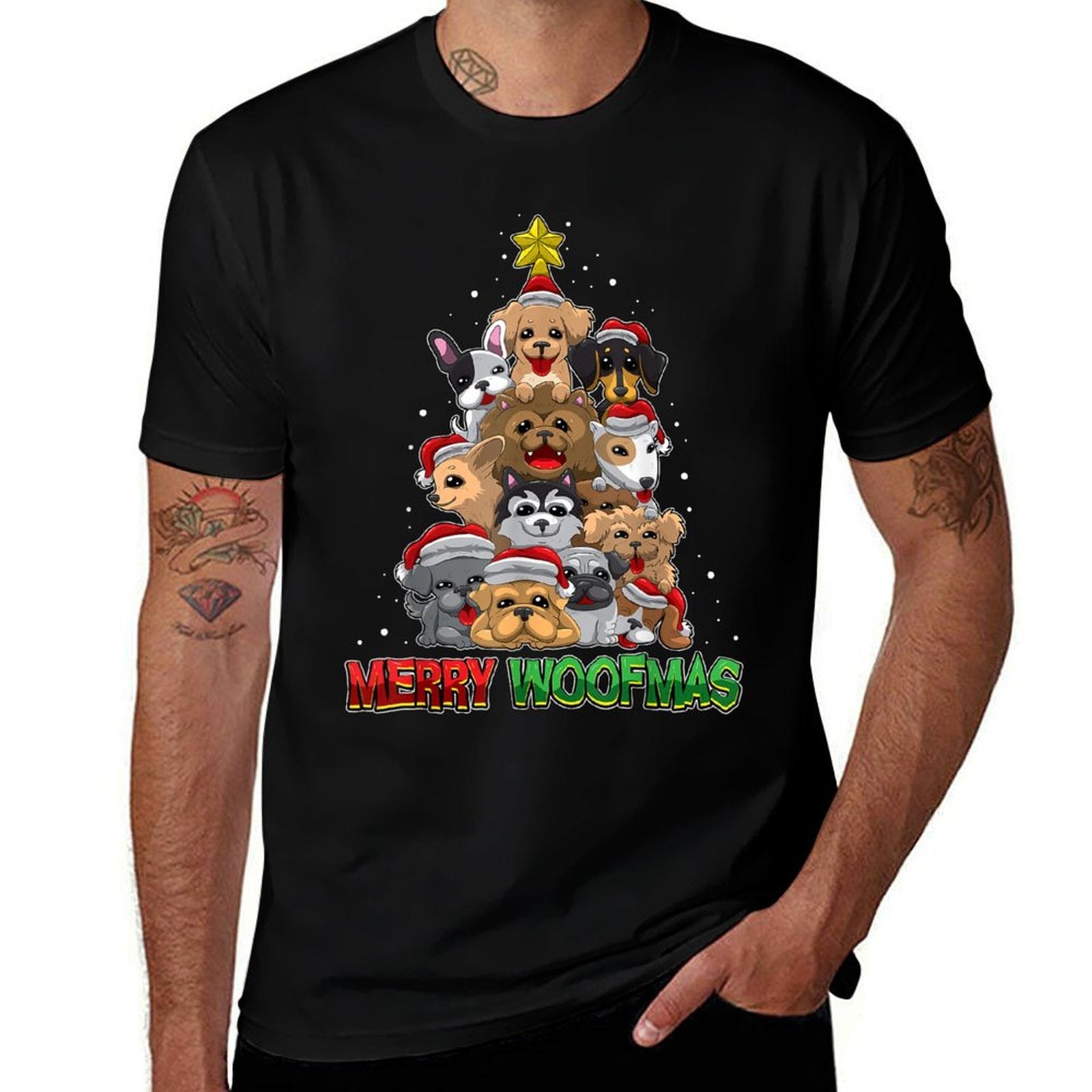 Merry Woofmas - Merry Christmas For Dog Lovers  Relaxed-fit T-Shirt