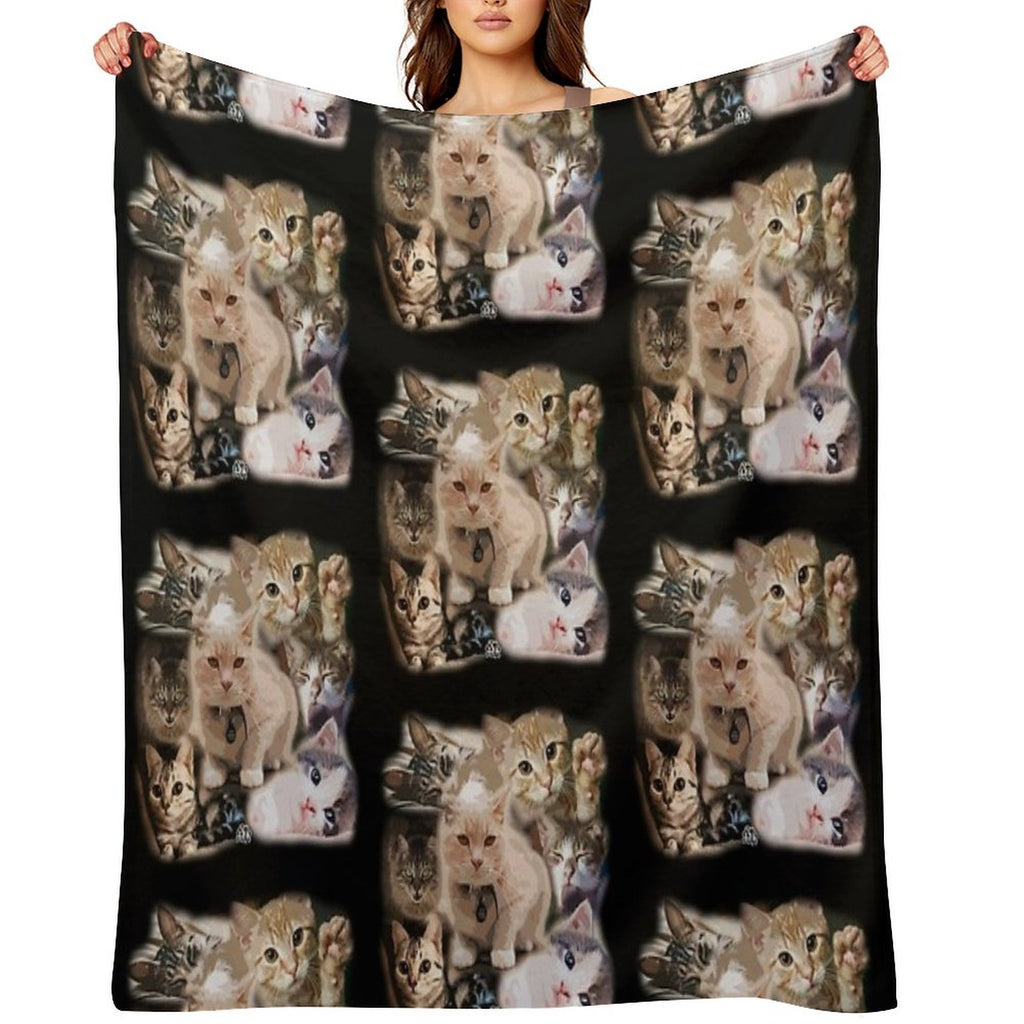 The Cute Cats - Lovely Kitten & Cats Eco-conscious Throw Blanket