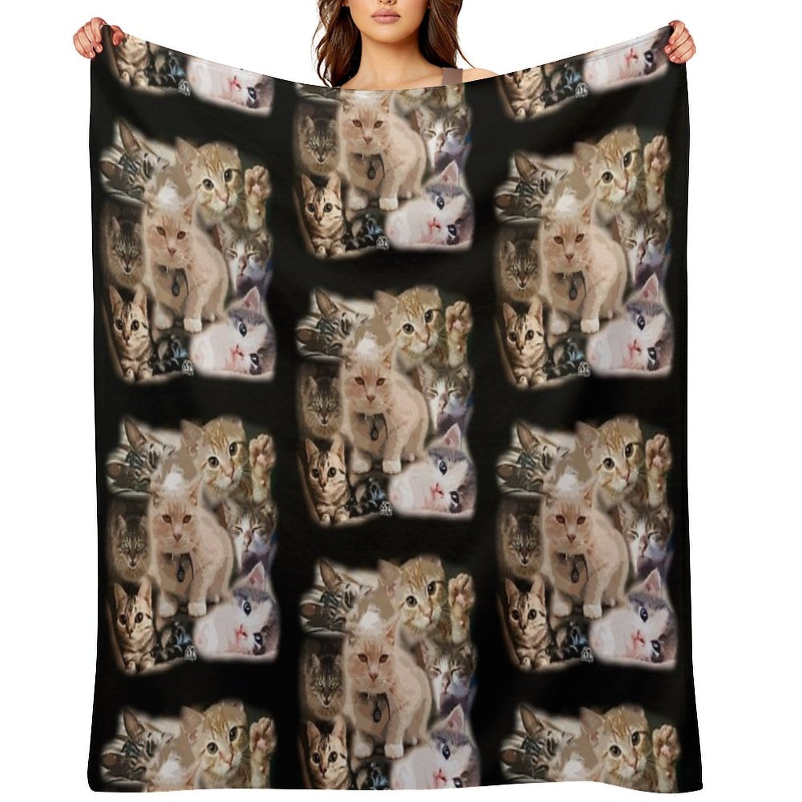 The Cute Cats - Lovely Kitten & Cats Eco-conscious Throw Blanket